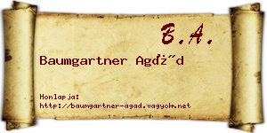 Baumgartner Agád névjegykártya